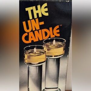 Corning, set of 2 MCM Clear Glass Candle Holders